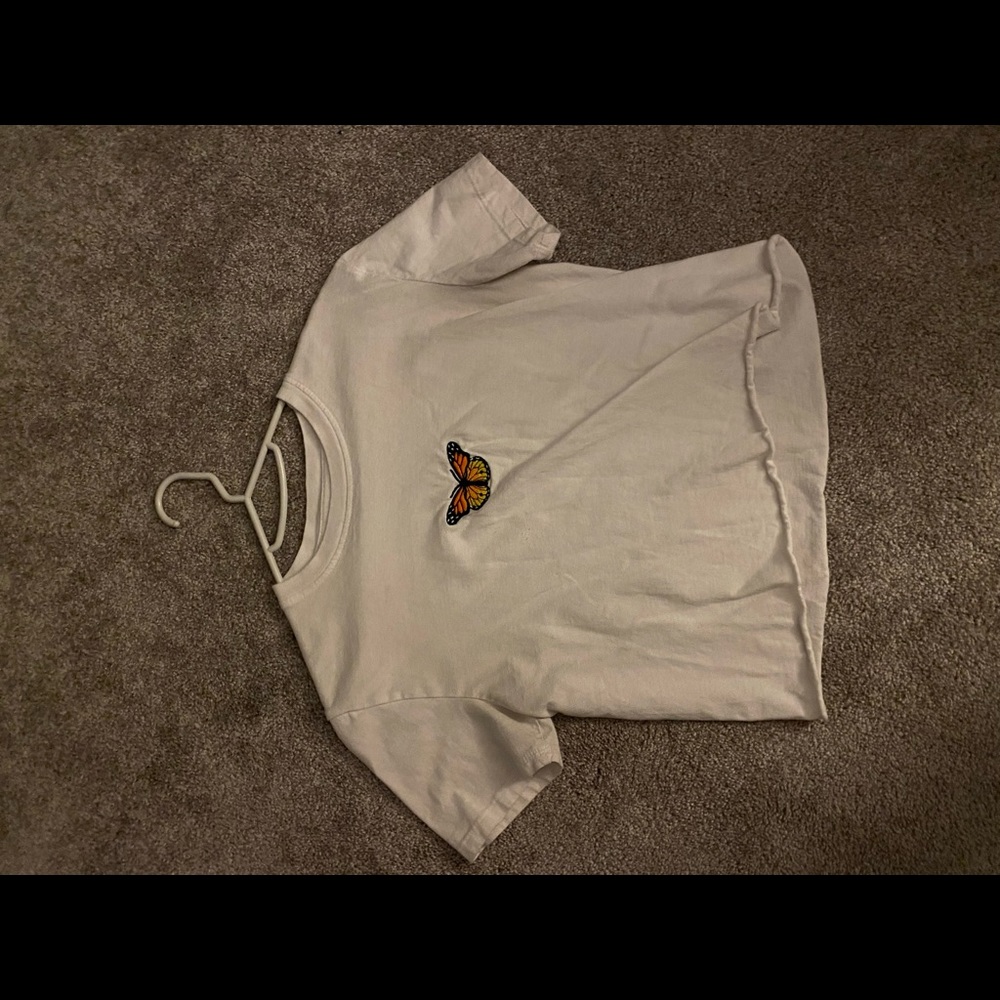 Brandy Melville Cropped Butterfly Tee